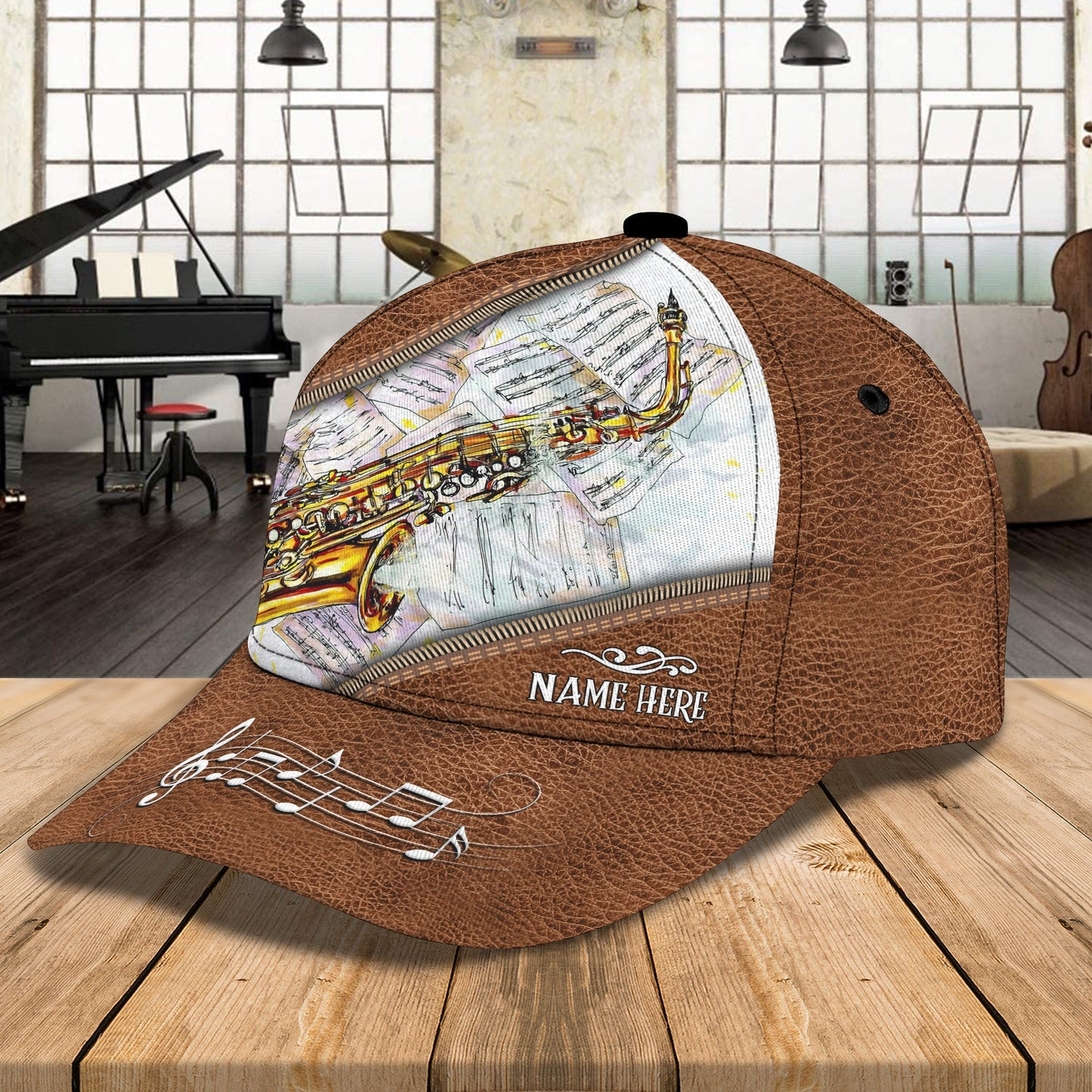 3D Classic Cap Saxophone 3 Personalized Name Cap Lasfour CA1181
