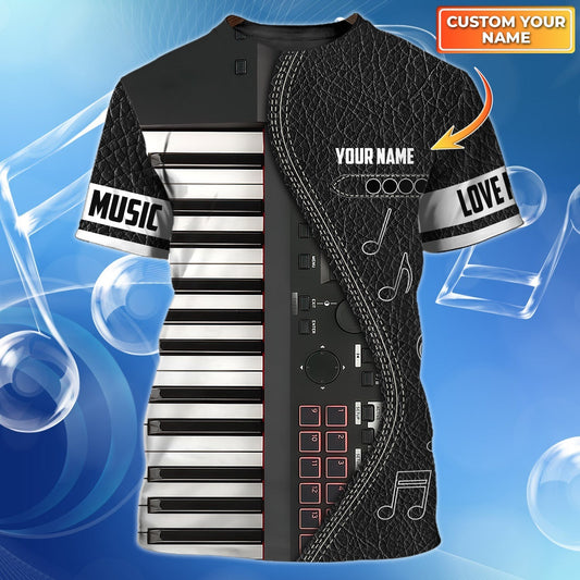 Personalized 3D T Shirt For Music Lover, Love Music Full Print Tee Shirts TO0615
