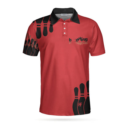 My Mind Is In The Gutter But My Balls Aren'T Bowling Polo Shirt, Funny Red And Black Bowling Polo Shirt For Men Lasfour SO0818