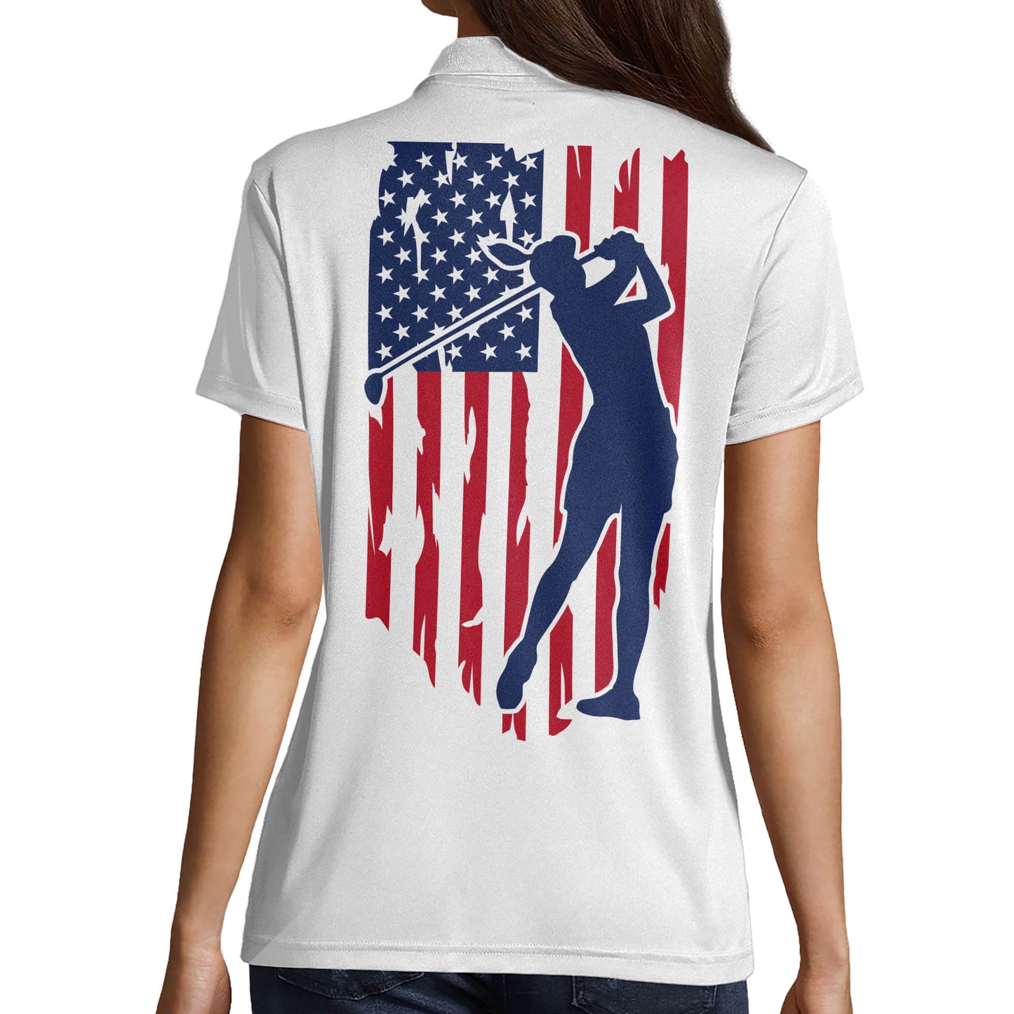 American Flag Golf Polo Shirt GW0018
