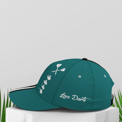 Love Darts Black And Green Pattern Baseball Cap Lasfour CA2669
