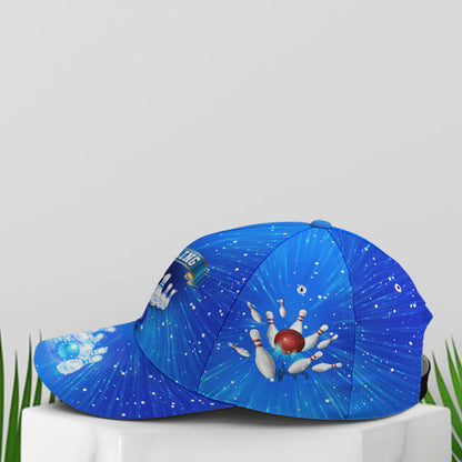 Bowling Vector Art Blue Baseball Cap Lasfour CO0892