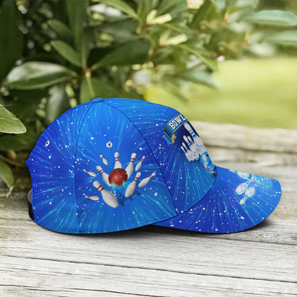 Bowling Vector Art Blue Baseball Cap Lasfour CO0892