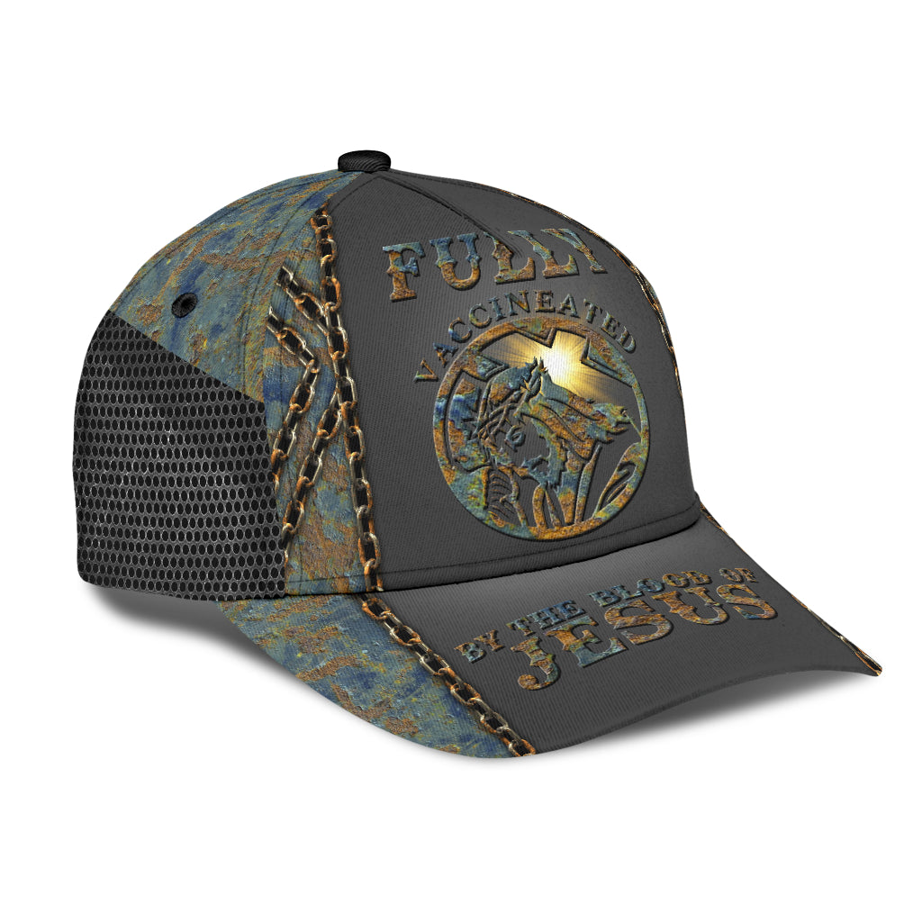 Fully Vaccinated By The Blood Of Jesus Classic Cap, Jesus All Over Print Baseball Cap Hat CO0470
