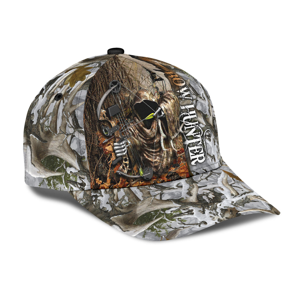 Lasfour 3D All Over Print Baseball Cap Bow Hunter Snow Camo Classic Cap CA0465