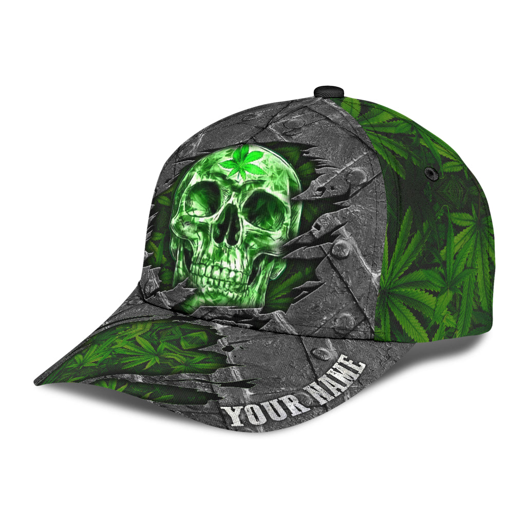 Custom Name Skull Weed Classic Cap CO0667