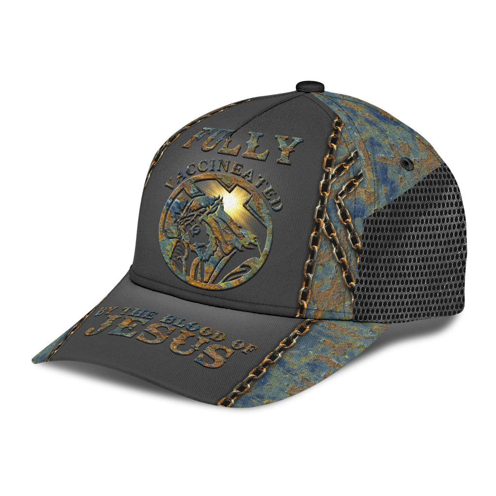 Fully Vaccinated By The Blood Of Jesus Classic Cap, Jesus All Over Print Baseball Cap Hat CO0470