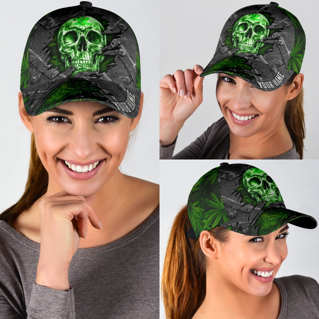 Custom Name Skull Weed Classic Cap CO0667
