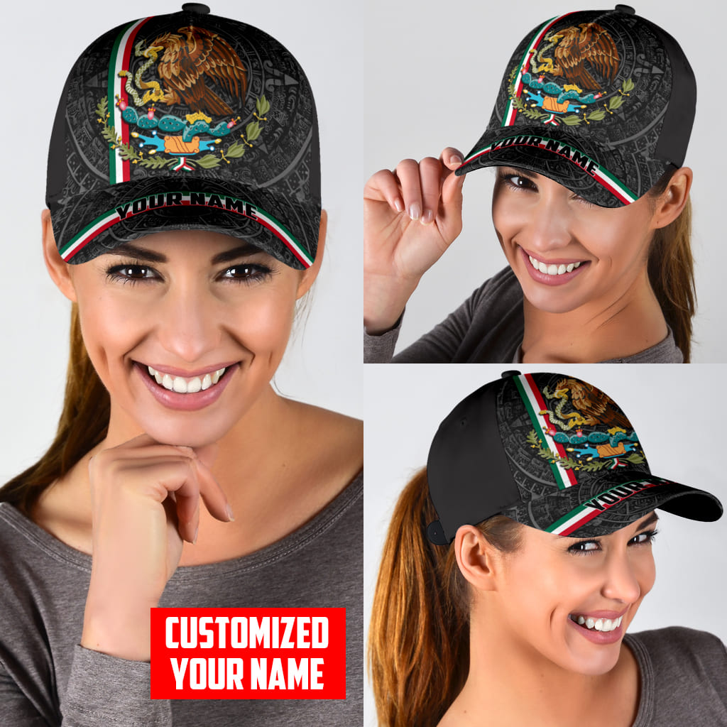 Personalized Mexico 3D Full Print Classic Cap, Aztec Pattern Baseball Hat Cap For Him, Aztec Cap Hat CO0142
