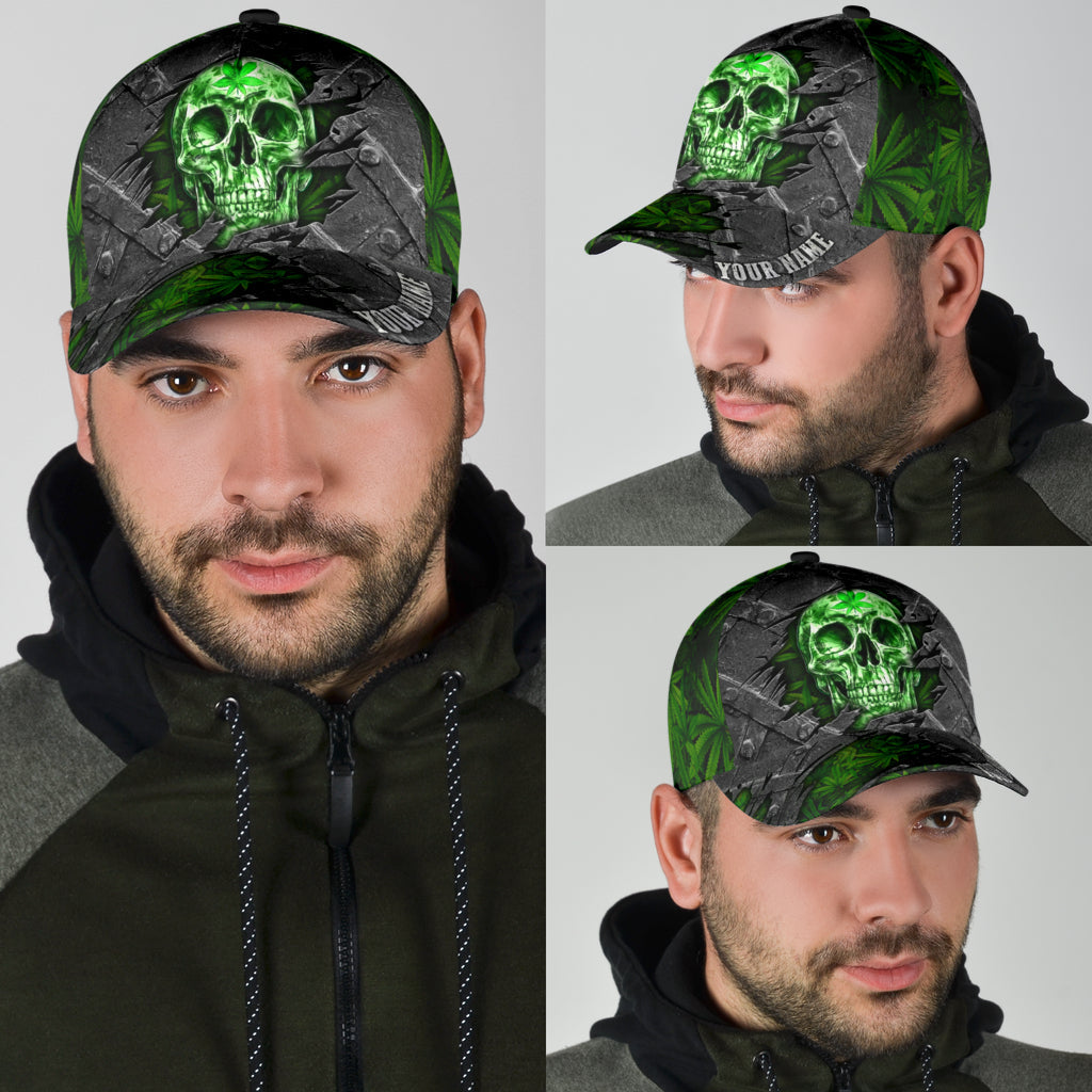 Custom Name Skull Weed Classic Cap CO0667