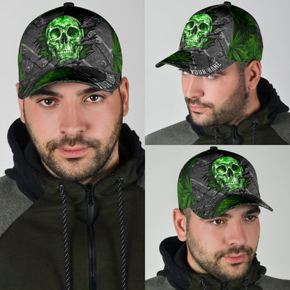 Custom Name Skull Weed Classic Cap CO0667