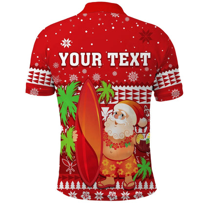 Custom Mele Kalikimaka Polo Shirt Santa Claus Hawaii Christmas Unique Men Women Polo Shirt SO1067