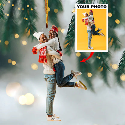 Personalized Couple Upload Photo Christmas Ornament, Gift for Couple, Husband, Wife OO1608