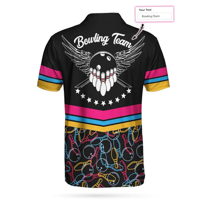 Personalized Bowling Team Custom Polo Shirt, Customized Bowling Shirt For Bowlers, Colorful Bowling Shirt Lasfour SO0765