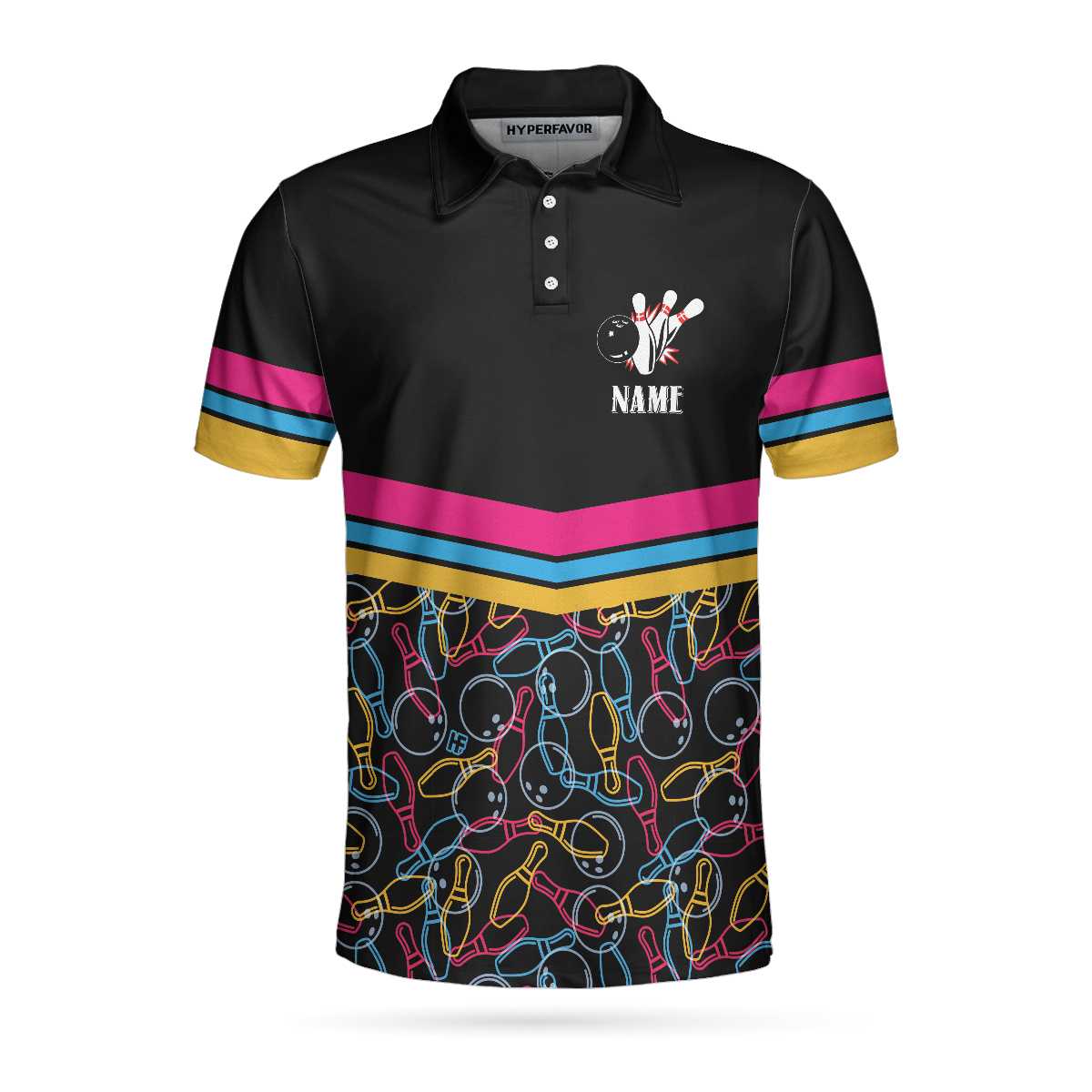 Personalized Bowling Team Custom Polo Shirt, Customized Bowling Shirt For Bowlers, Colorful Bowling Shirt Lasfour SO0765