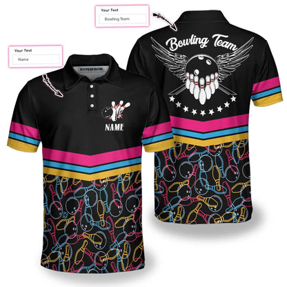 Personalized Bowling Team Custom Polo Shirt, Customized Bowling Shirt For Bowlers, Colorful Bowling Shirt Lasfour SO0765