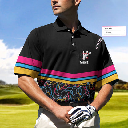 Personalized Bowling Team Custom Polo Shirt, Customized Bowling Shirt For Bowlers, Colorful Bowling Shirt Lasfour SO0765