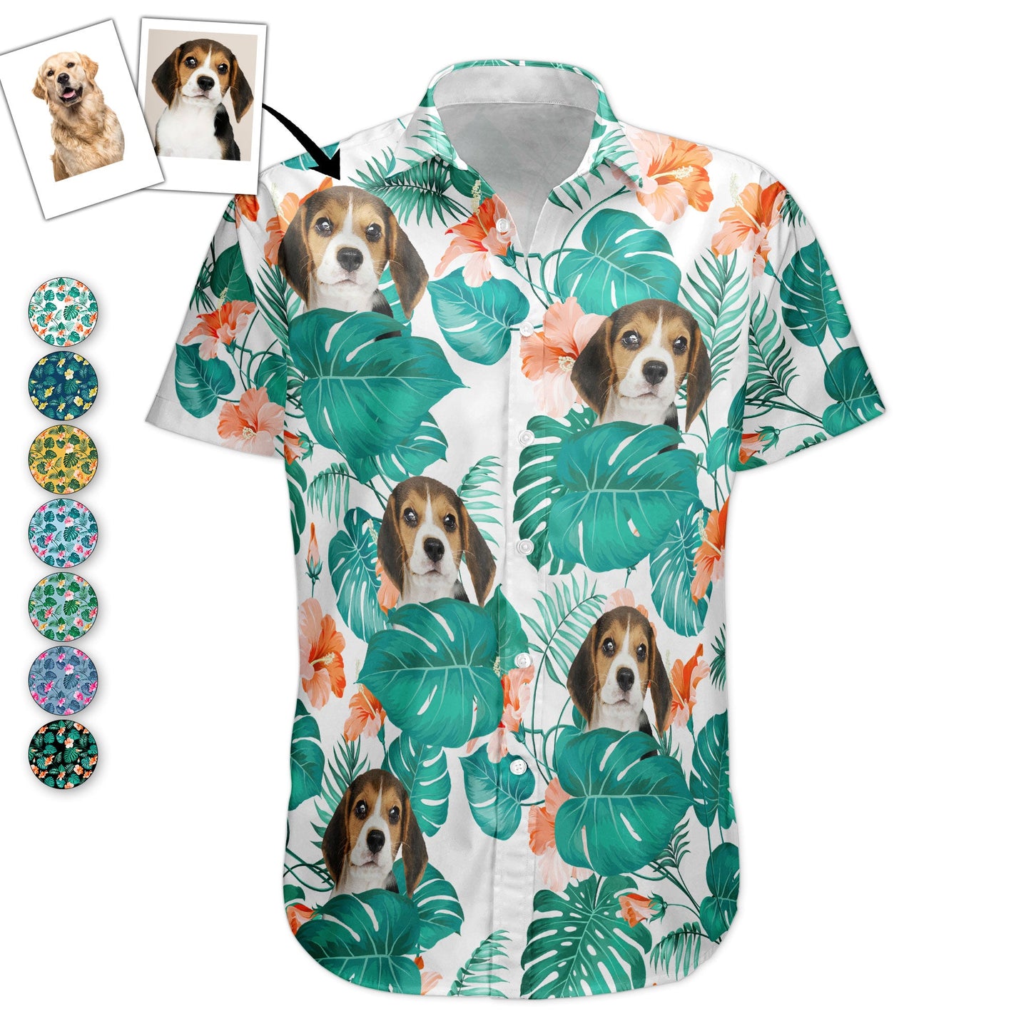 Funny Family Pet Face - Personalized Photo Hawaiian Shirt HA0016