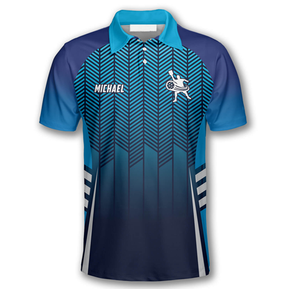 Gradient Blue Custom Pickleball Shirts for Men SO0860