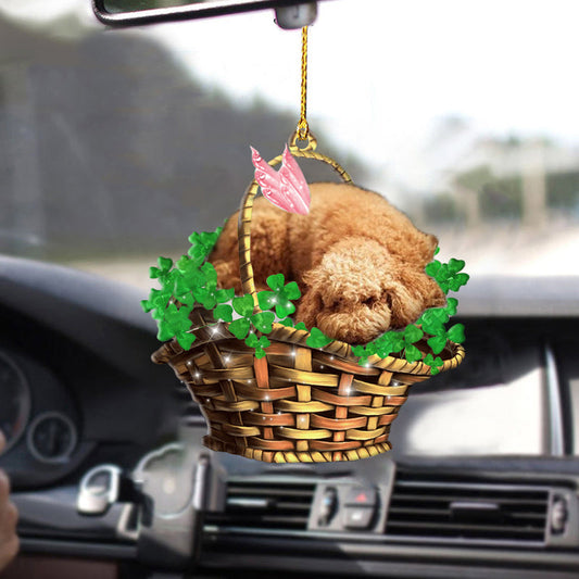 Poodle Sleeping Lucky Fairy Two Sided Ornament For Car OO0275
