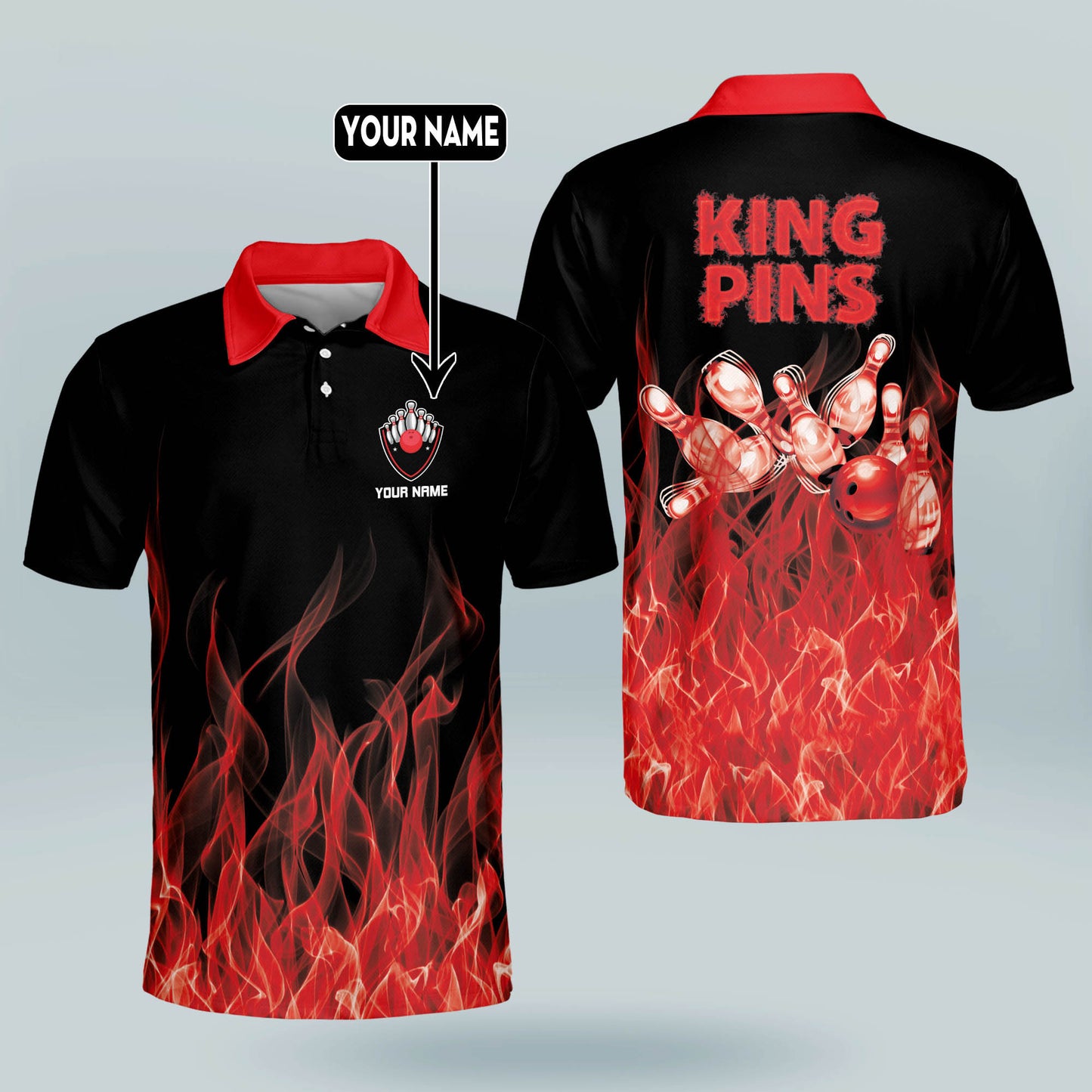 Custom Fire Bowling Shirt Men Womens BM0220