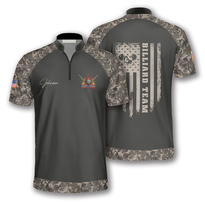 Custom Camo Billiard Jersey Shirts For Men, Custom Camo Billiards Team Shirts SO0525
