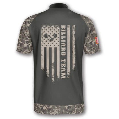 Custom Camo Billiard Jersey Shirts For Men, Custom Camo Billiards Team Shirts SO0525