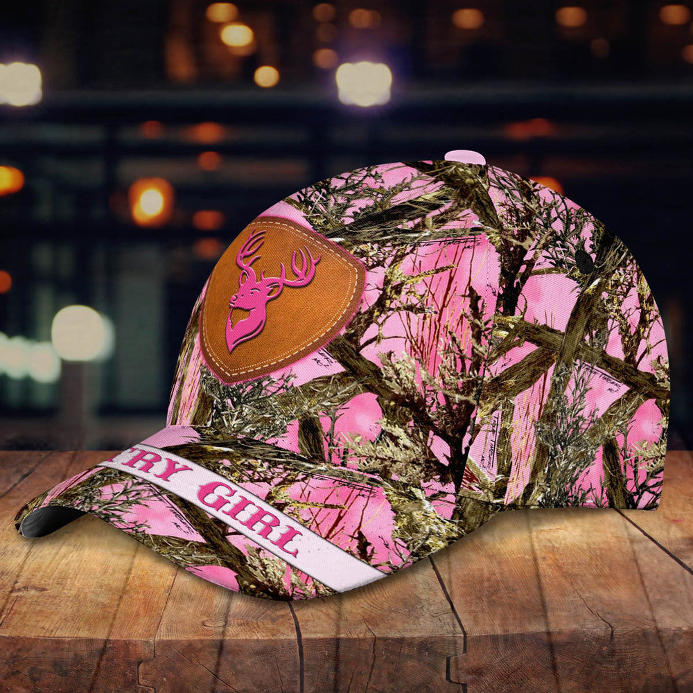 Deer Pattern Baseball Cap For Country Girl Pink Camouflaged Lasfour CO0960