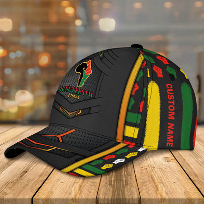 Personalized Juneteenth 1865 Cap, African American Hat, Black Woman 3D Classic Cap, Black Man Hat SO0085