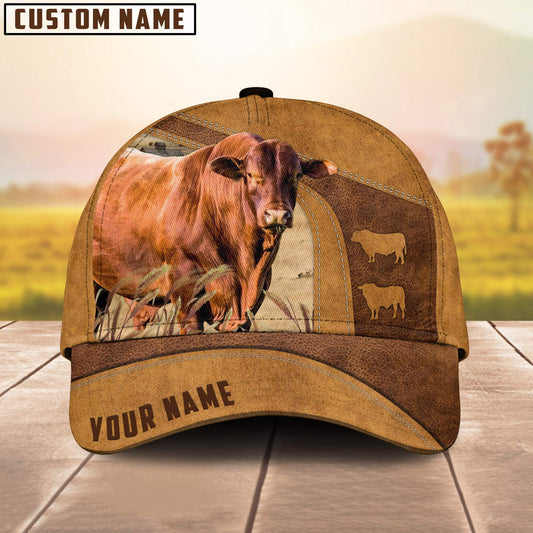 Personalized Name Santa Gertrudis Cale 3D Cap 3D All Over Print Baseball Cap, Cap For Farm Lovers, Animal Cap, Leather Pattern Cap CA3032