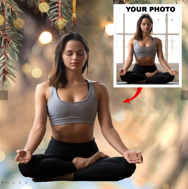 Personalized Photo Acrylic Ornament – Gift For Yoga Lover OO1614