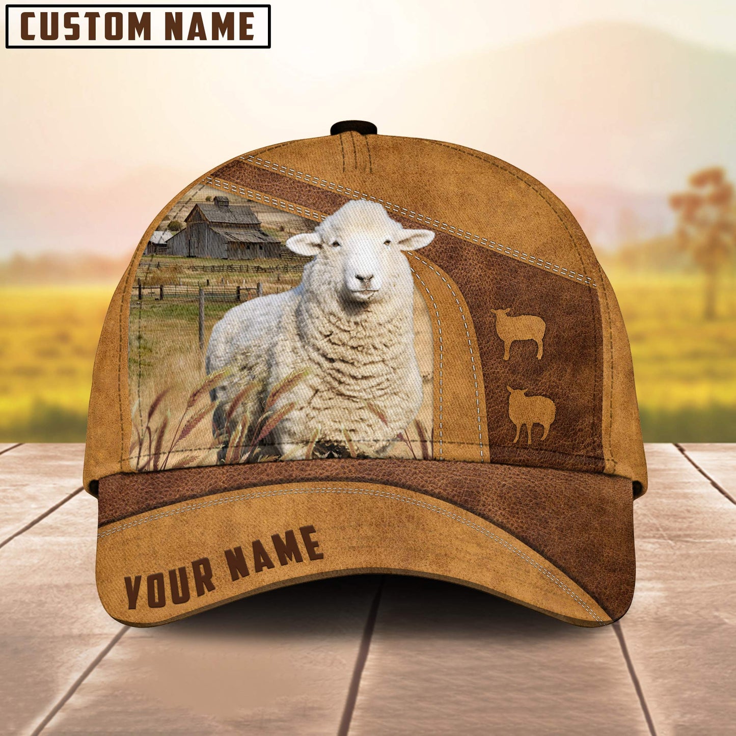 Custom Name Sheep 3D Cap 3D All Over Print Baseball Cap, Cap For Farm Lovers, Animal Cap, Leather Pattern Cap CA2993