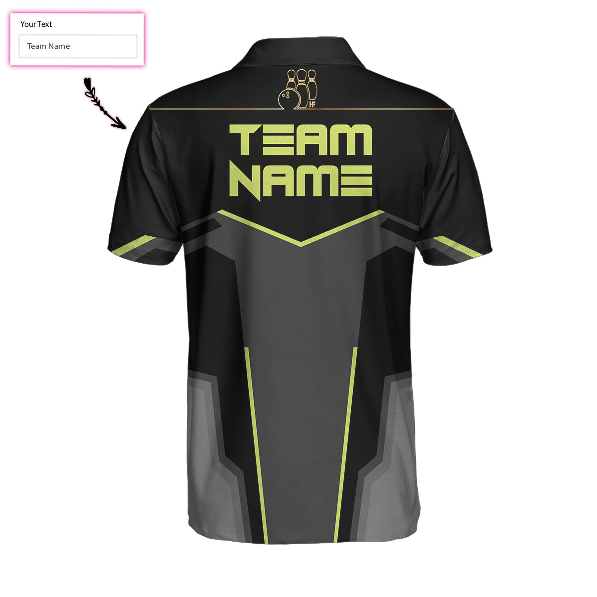 Slow Roll Black And Golden Pattern Custom Bowling Polo Shirt, Personalized Bowling Shirt For Men, Best Gift For Bowler Lasfour SO0717