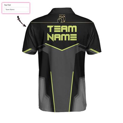 Slow Roll Black And Golden Pattern Custom Bowling Polo Shirt, Personalized Bowling Shirt For Men, Best Gift For Bowler Lasfour SO0717