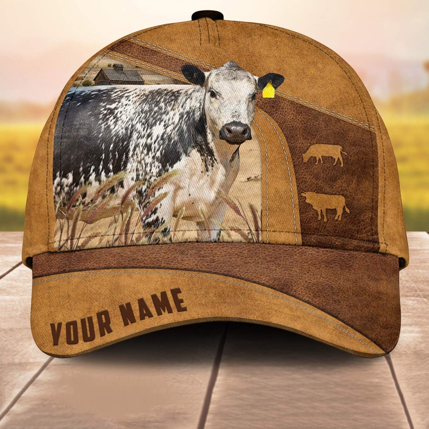 Custom Name Speckle Park 3D Cap Cp 3D All Over Print Baseball Cap, Cap For Farm Lovers, Animal Cap, Leather Pattern Cap CA3077