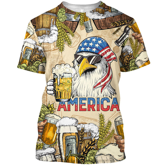 Cool American Eagle Shirt, It'S Beer O'Clock Button Down Shirt, Amazing Presents This Summer TO0955