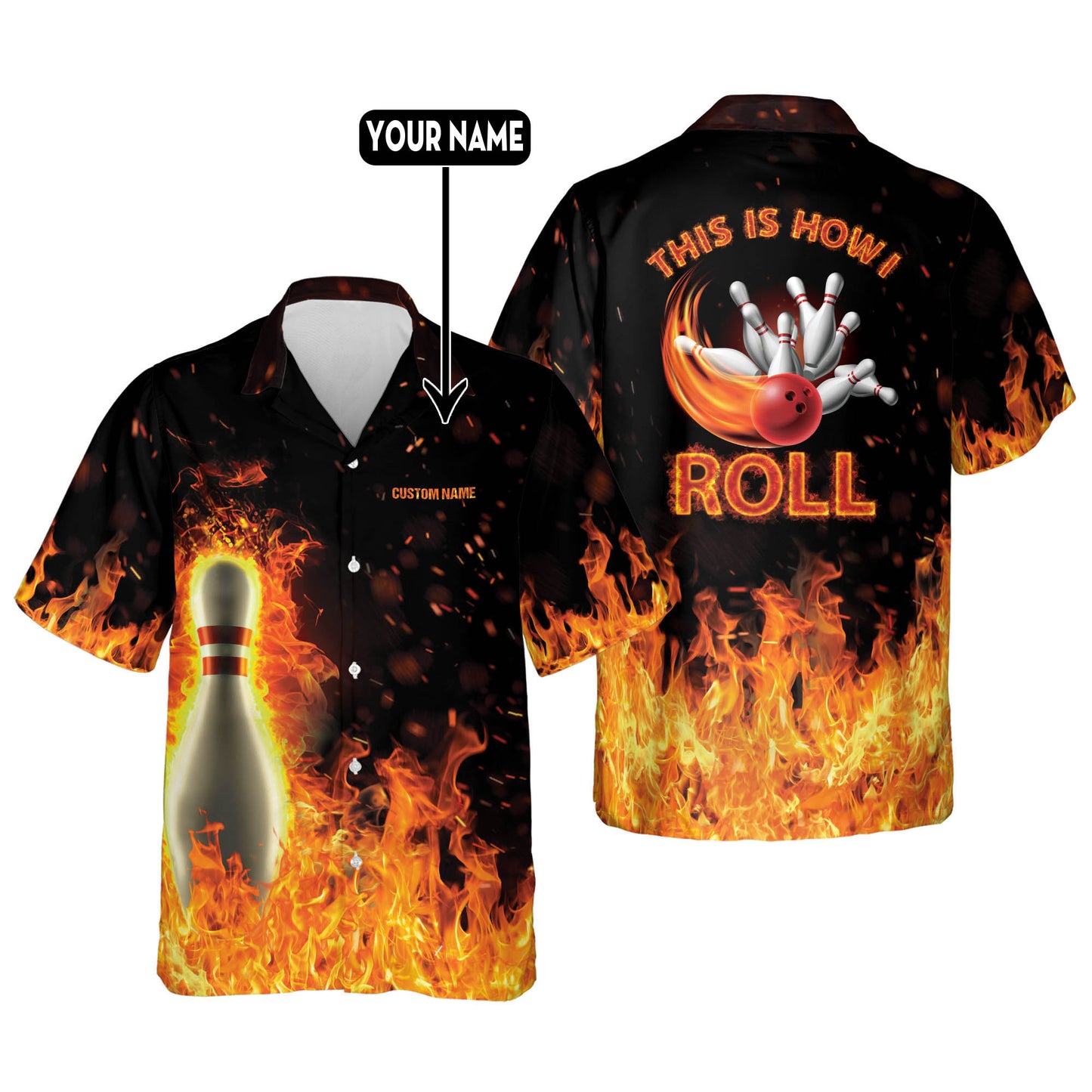 Flame hawaiian Shirts HB0008