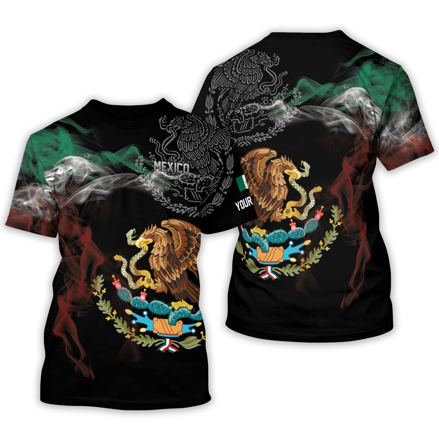 Personalized 3D All Over Printed Mexico Tshirt, Mexico Shirt, Mexico Smoke 3D T Shirt, Mexican Shirts TO0016