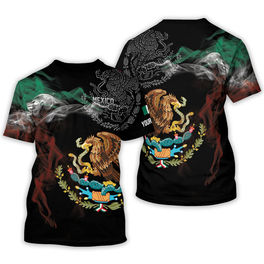Personalized 3D All Over Printed Mexico Tshirt, Mexico Shirt, Mexico Smoke 3D T Shirt, Mexican Shirts TO0016