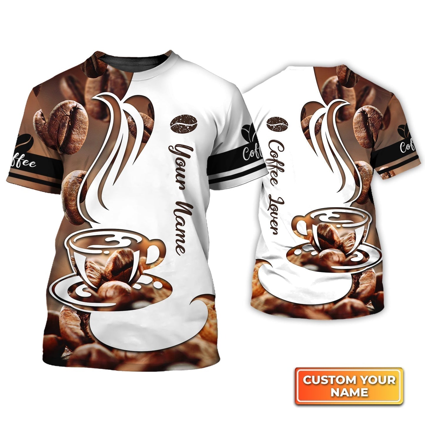 Personalized Coffee T Shirt 3D All Over Printed Café Shirt Uniform Coffee Shop Gift TO1742
