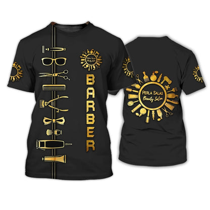 Custom Name 3D All Over Printed T Shirt For Barber Man, Christmas Gift For Barber Man, Barber Shirts For Him TO0653