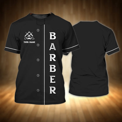 Personalized With Name Barber Shirt Short Sleeve, Summer Barber T Shirt TO0875