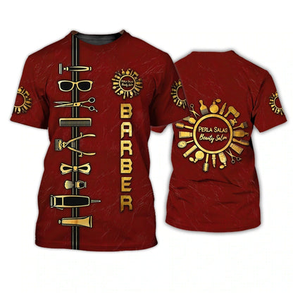 Customized 3D Sublimation Barber Shirts, Barber Gift For Her, Unisex 3D Barber Shirt, Cool Barber Gifts TO0655