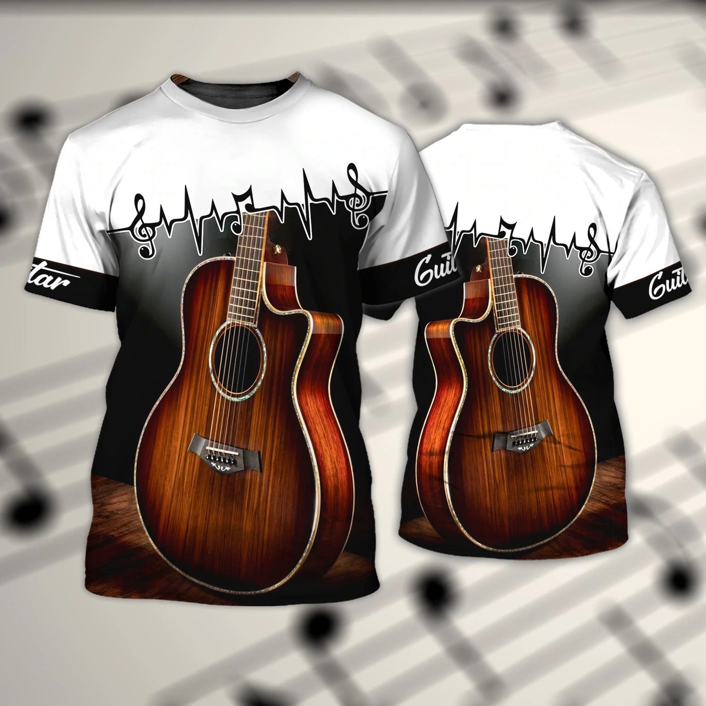 Custom 3D Full Printed Guitar Tshirt, 3D Shirt For Guitar Men, Gift To Guitarist Friends, Guitar Shirt TO0709