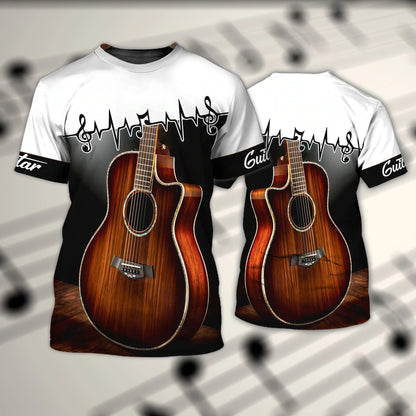 Custom 3D Full Printed Guitar Tshirt, 3D Shirt For Guitar Men, Gift To Guitarist Friends, Guitar Shirt TO0709