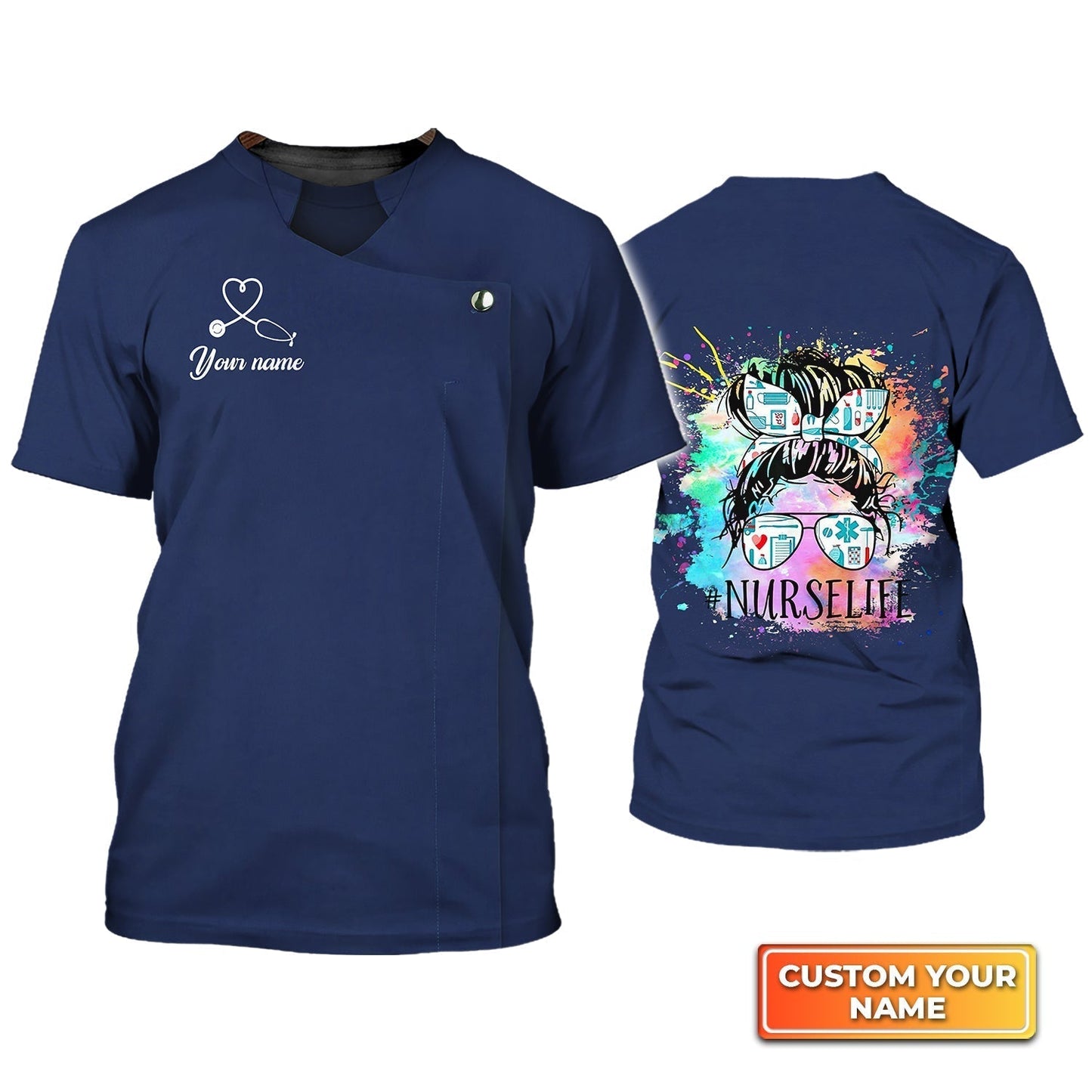 Custom Women Nurse Shirt Nurse Life Watercolor Shirt For Nurse Gift Registered Nurse Tshirt TO1799