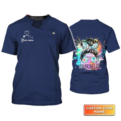 Custom Women Nurse Shirt Nurse Life Watercolor Shirt For Nurse Gift Registered Nurse Tshirt TO1799