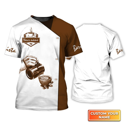 Customized Barista T Shirt Men Women Barista Hand Drawing Bartender Uniform TO1744