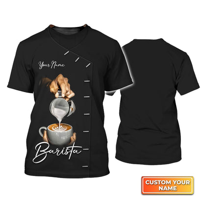 Custom Barista Shirt Barista Hand Making Lattle Drawing Barista Uniform Bartender Gift TO1757