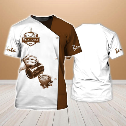 Customized Barista T Shirt Men Women Barista Hand Drawing Bartender Uniform TO1744
